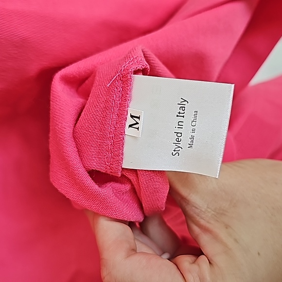Color Myth Hot Pink Dress With Sequins Sleeves in Women's Size Medium EUC - Picture 6 of 7